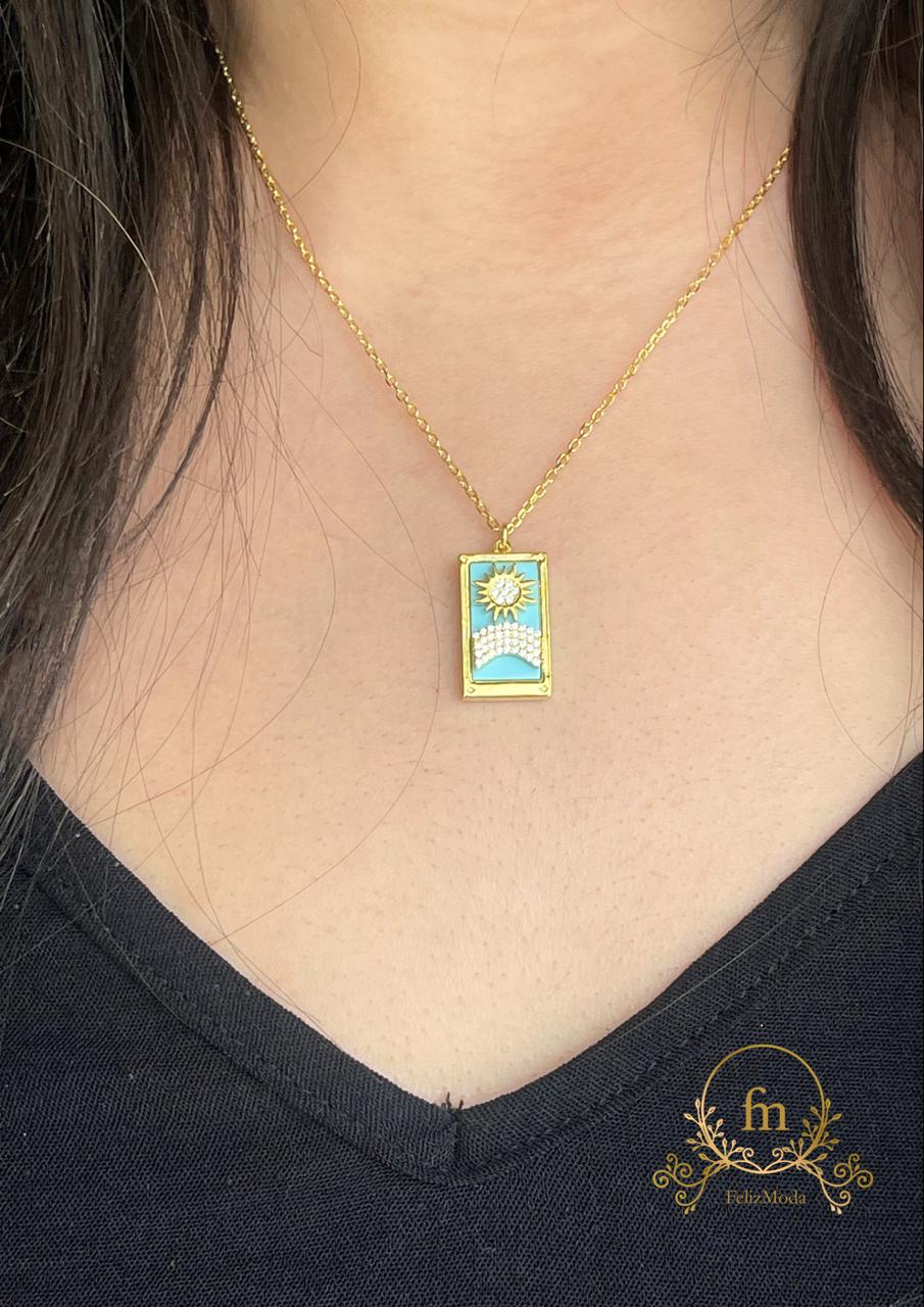 Fayrouz sun silver necklace gold plated