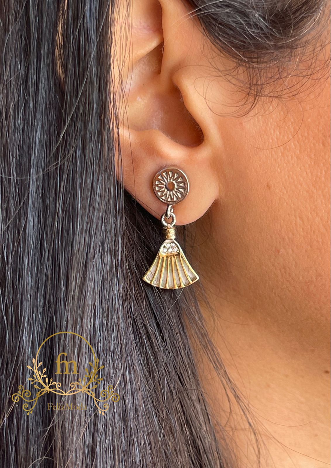 Lotus silver earrings gold plated
