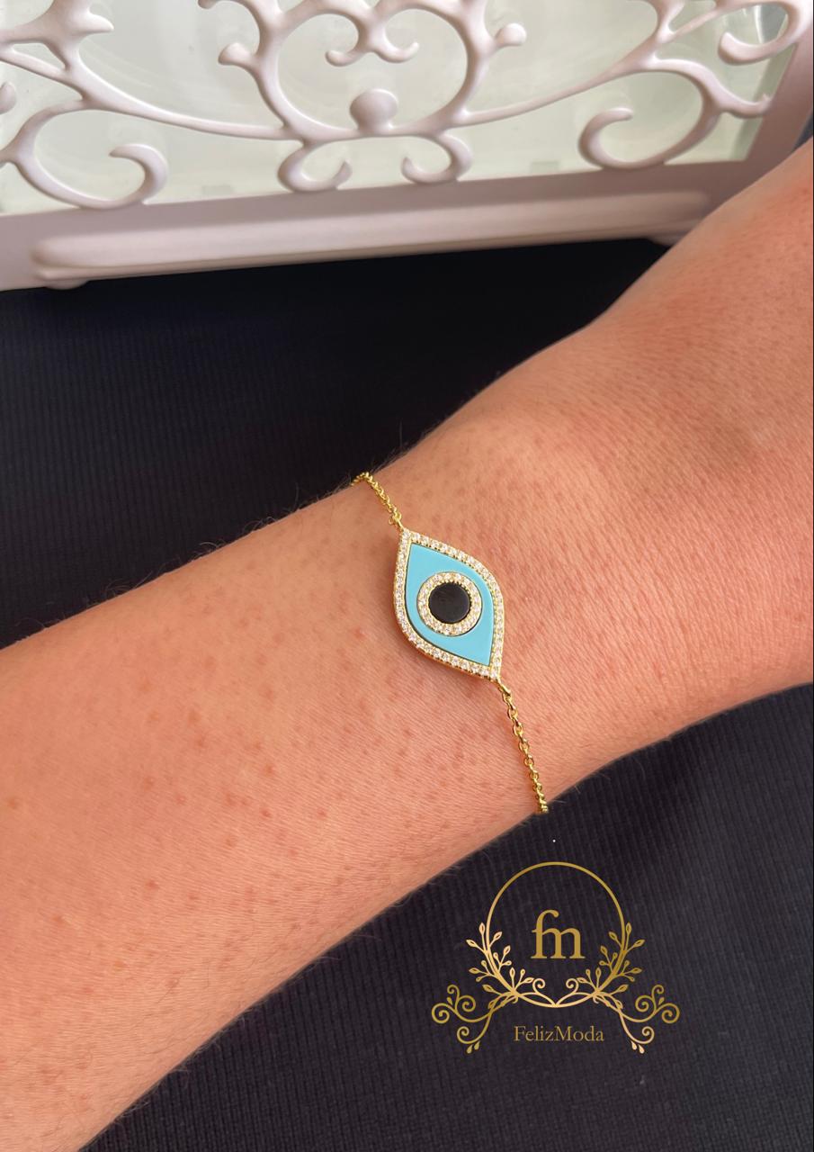 Fayrouz eye silver bracelet gold plated