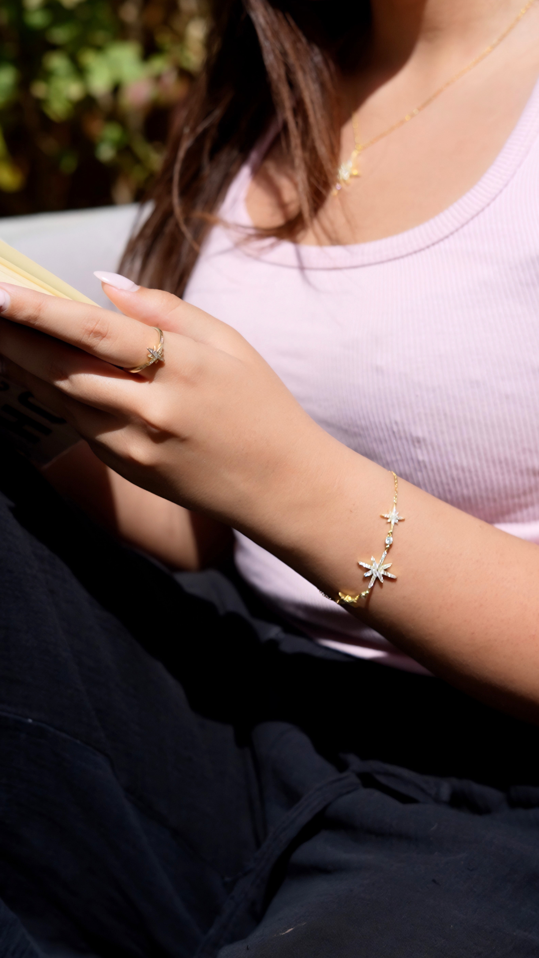 Three stars silver bracelets gold plated-BR18