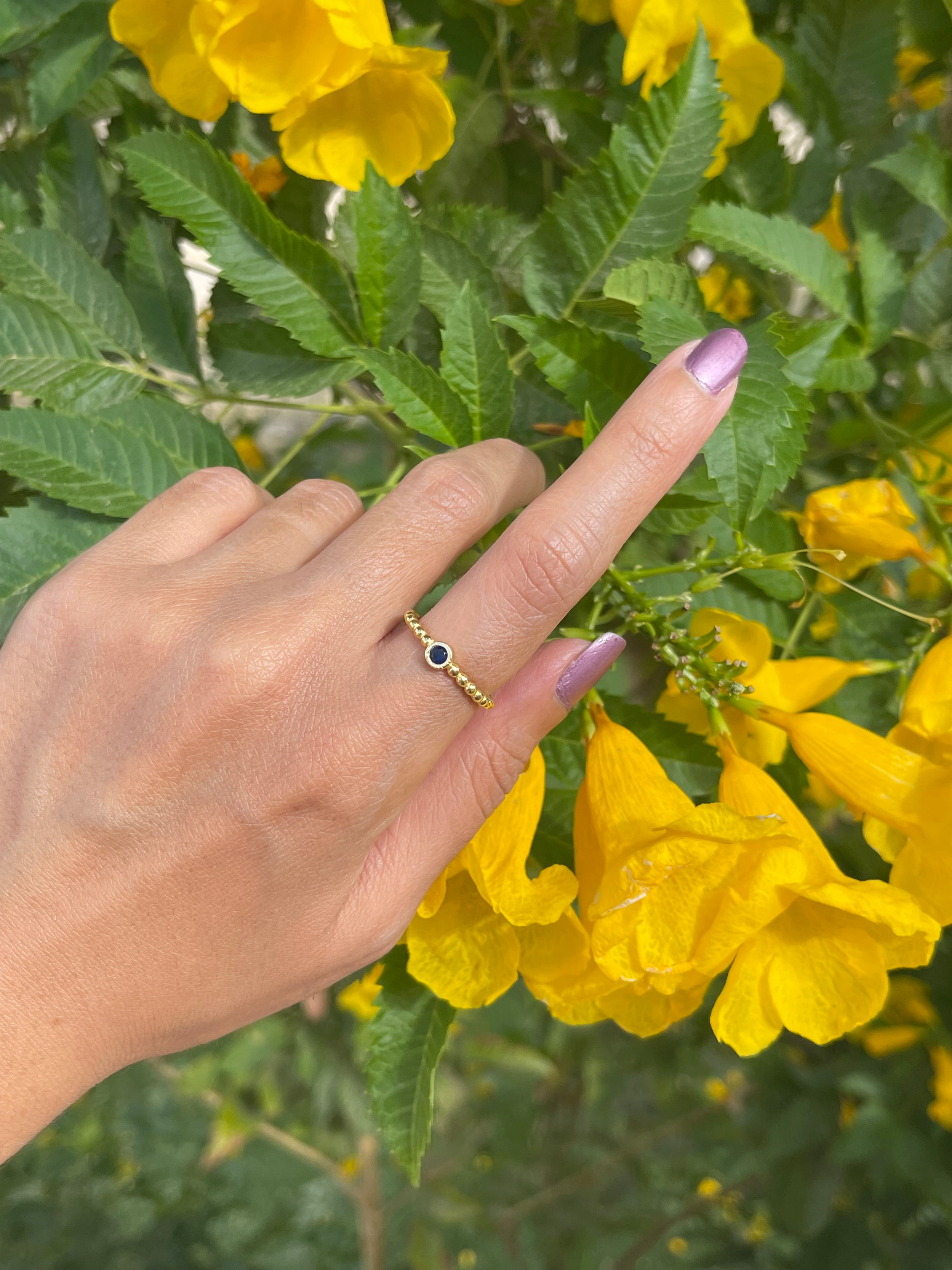 Black stone silver ring gold plated free size