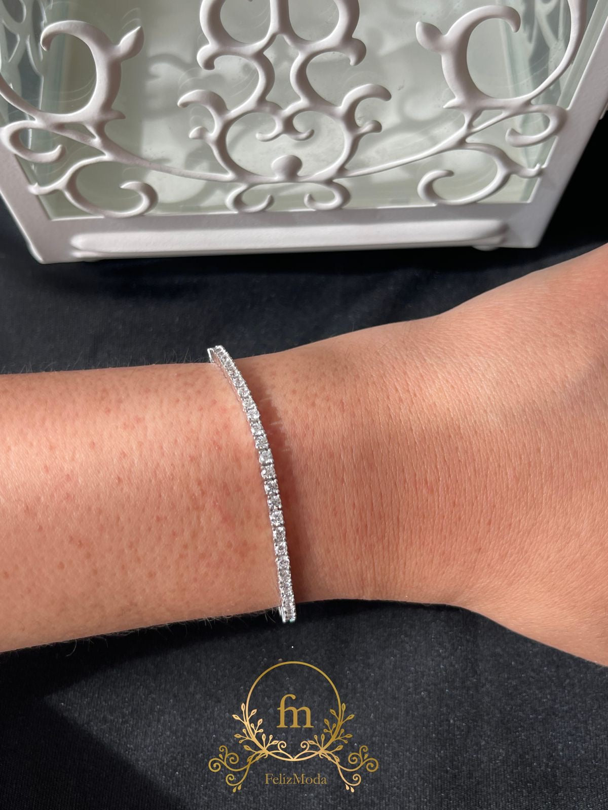 Silver Tennis bracelet stones 2mm