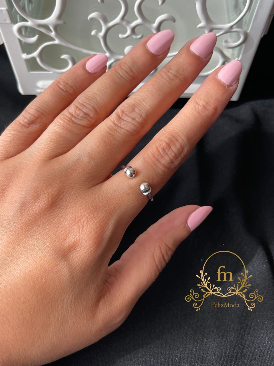 Two-round Silver ring