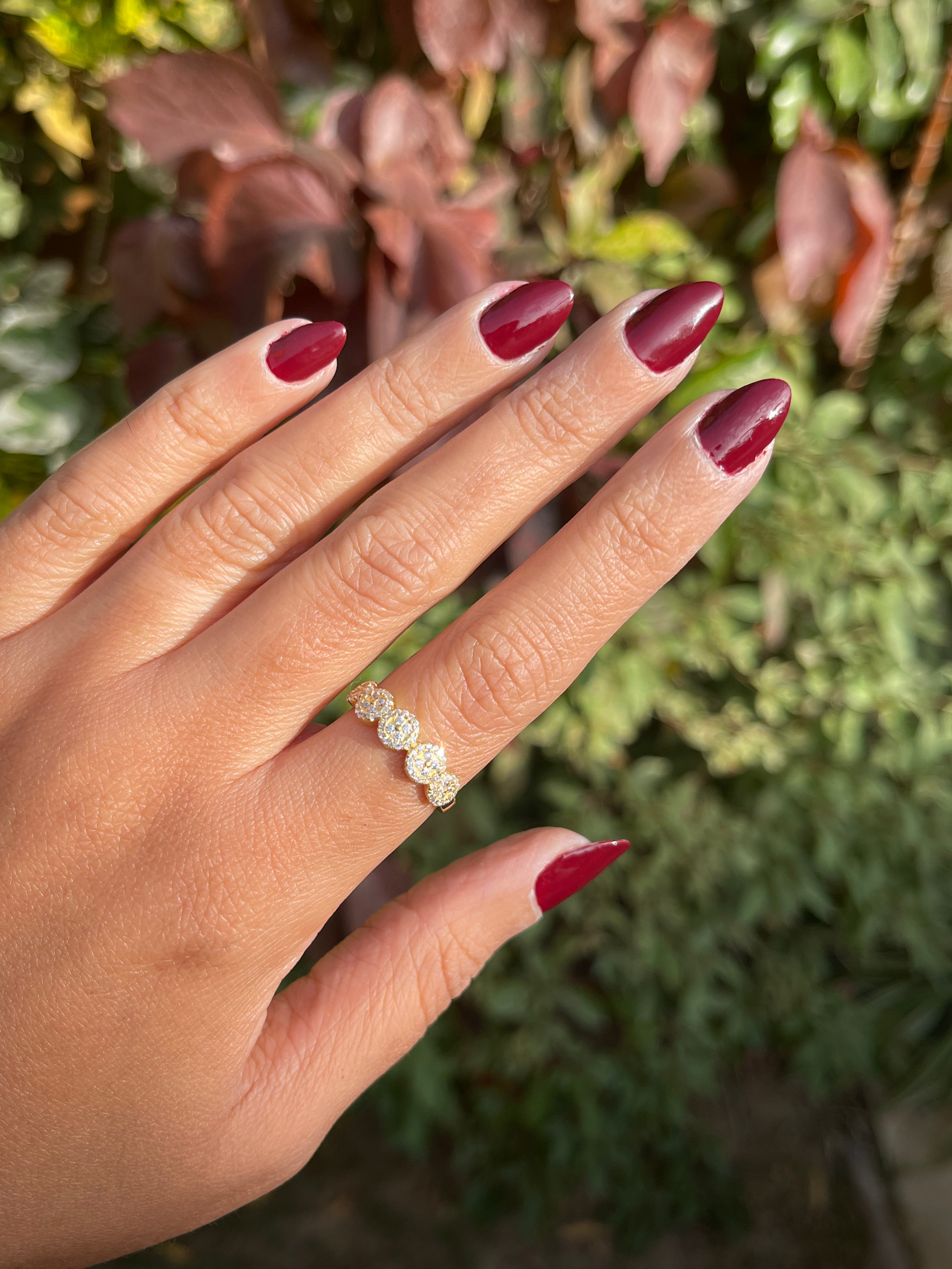 Round stones silver band gold plated