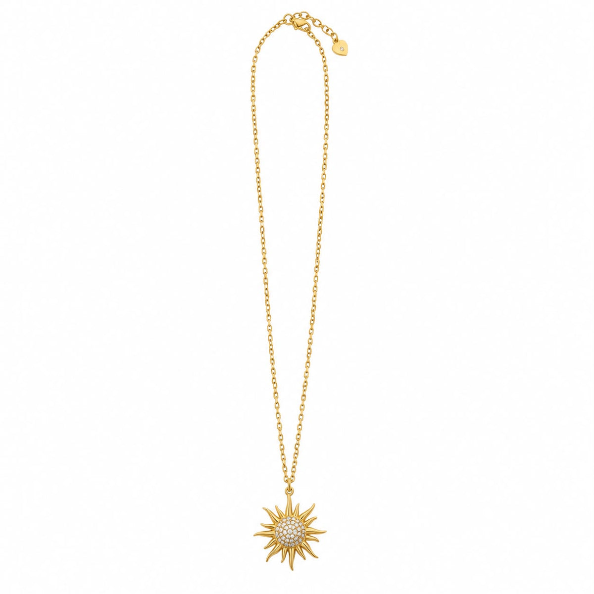 Shinny sun silver necklace gold plated -NK32