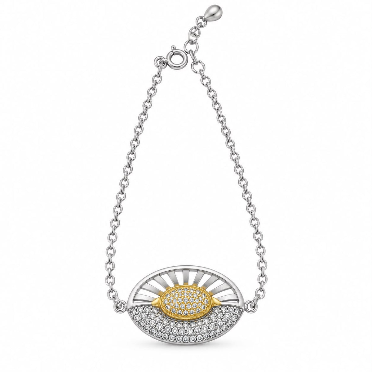 Golden eye silver bracelet gold plated - BR31