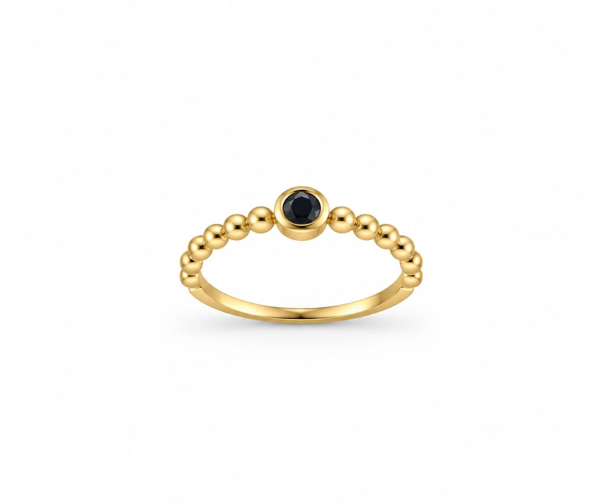 Braided silver ring with blue stone gold plated free size - RG25