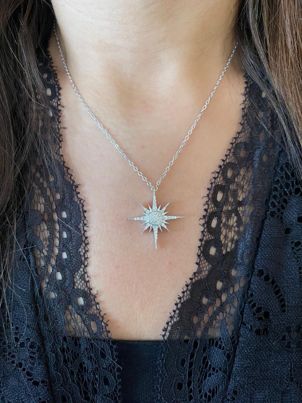 Large sun shine necklace zircon stones