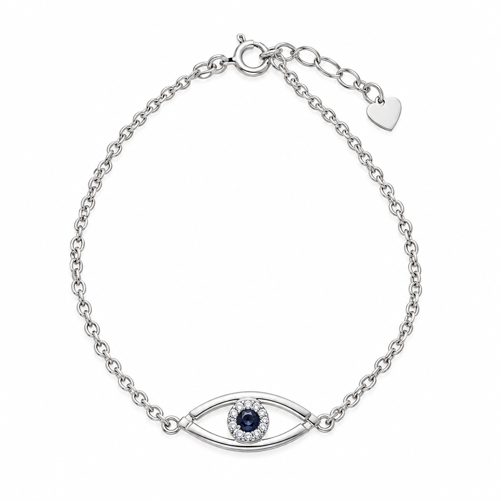 Blue eye silver bracelet