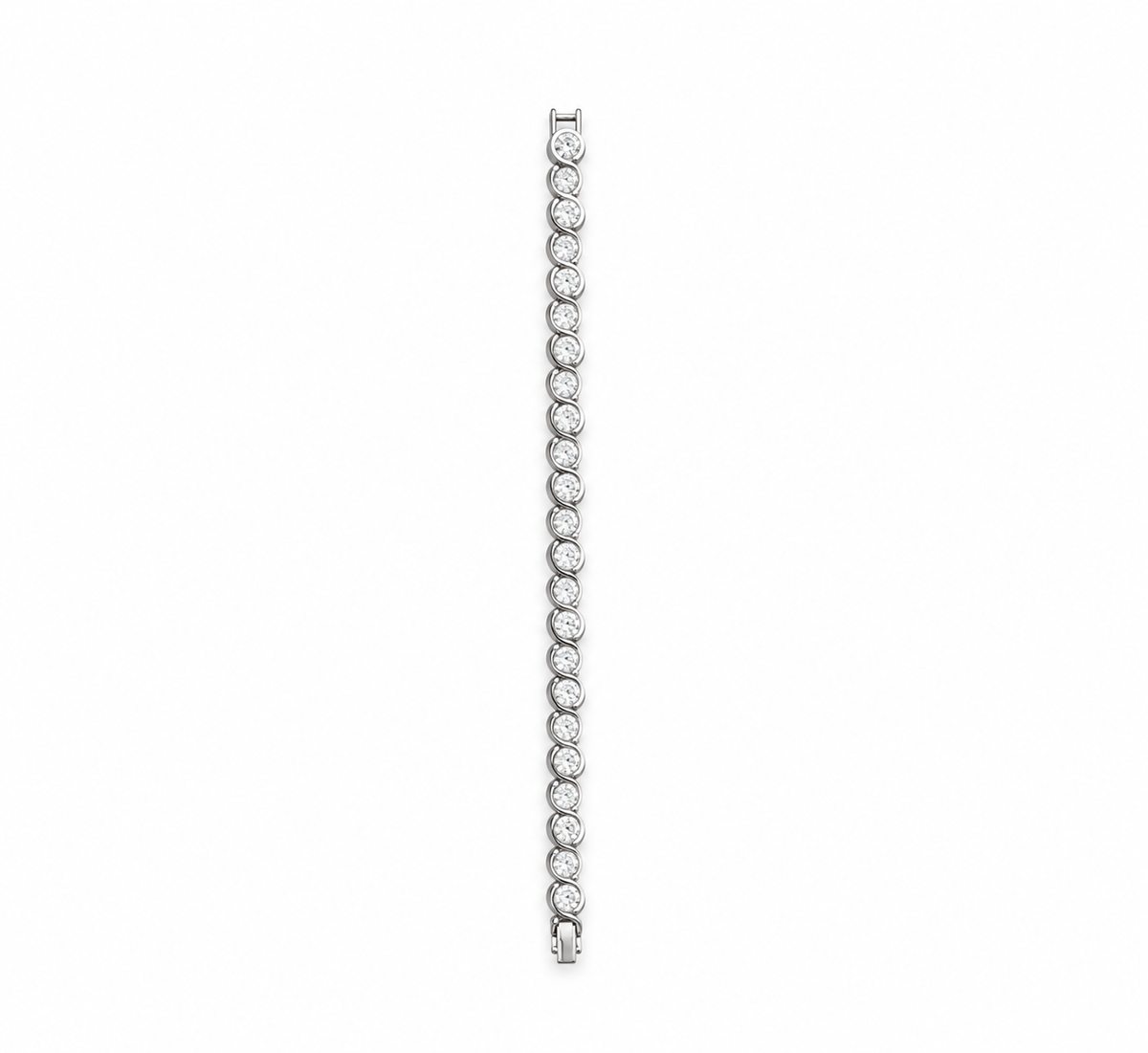 Round zircon stones silver tennis bracelet - Fm47