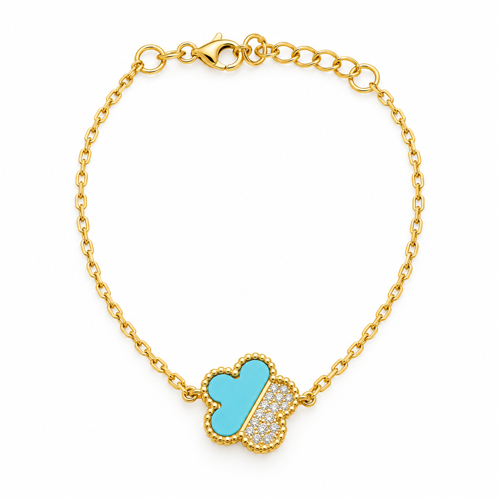 Fayrouz flower silver bracelet gold plated - BR37