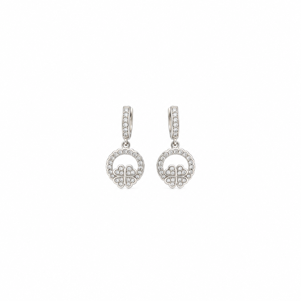 Flower silver earrings