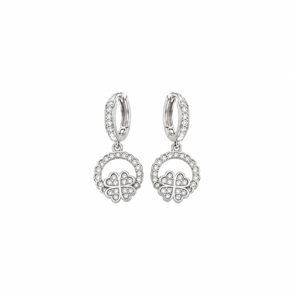 Flower silver earrings