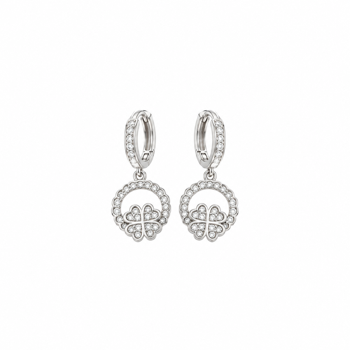 Flower silver earrings