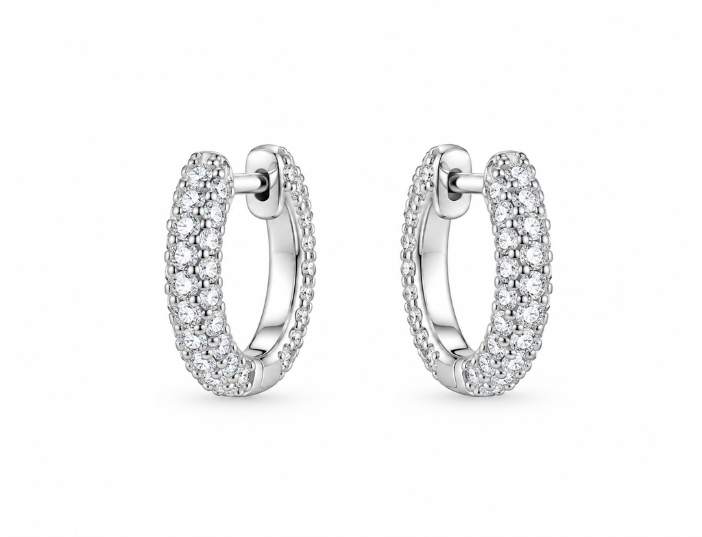 Zircon stones silver earrings