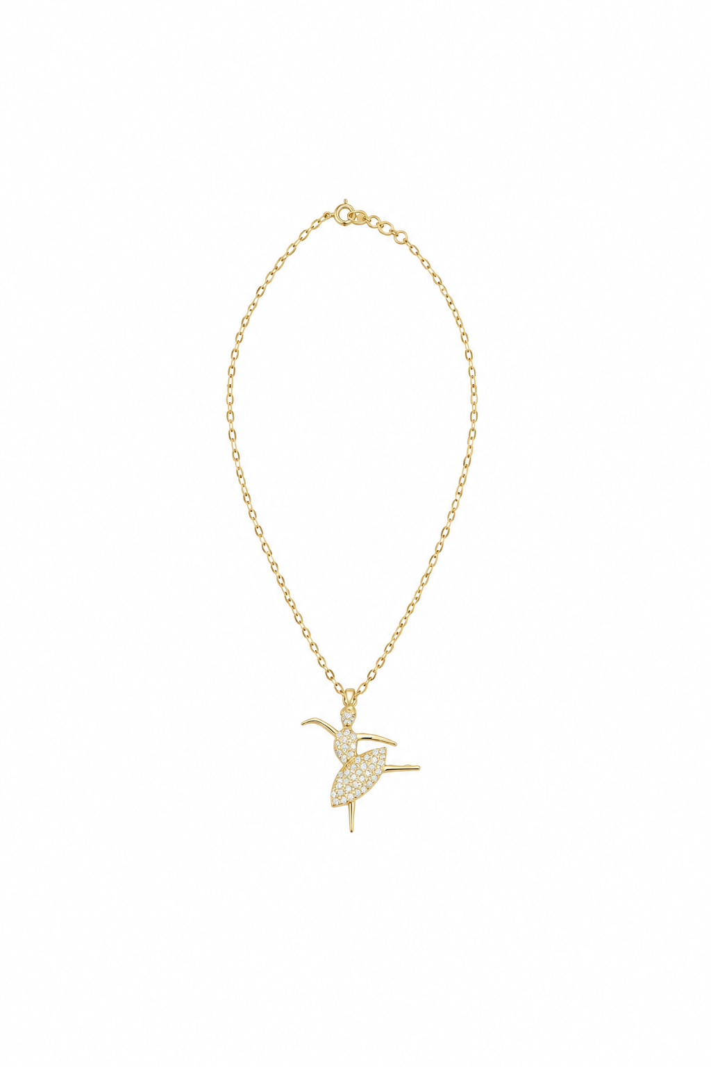Ballerina silver necklace gold plated