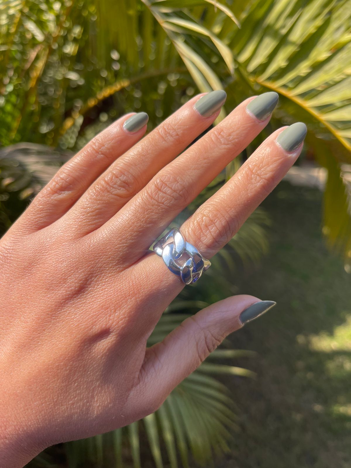Braided silver ring size 6