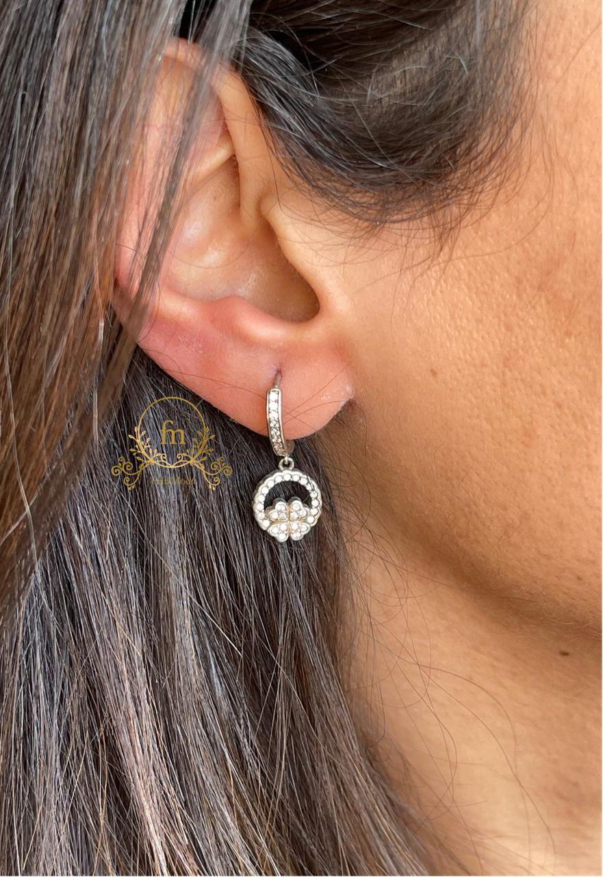 Flower silver earrings