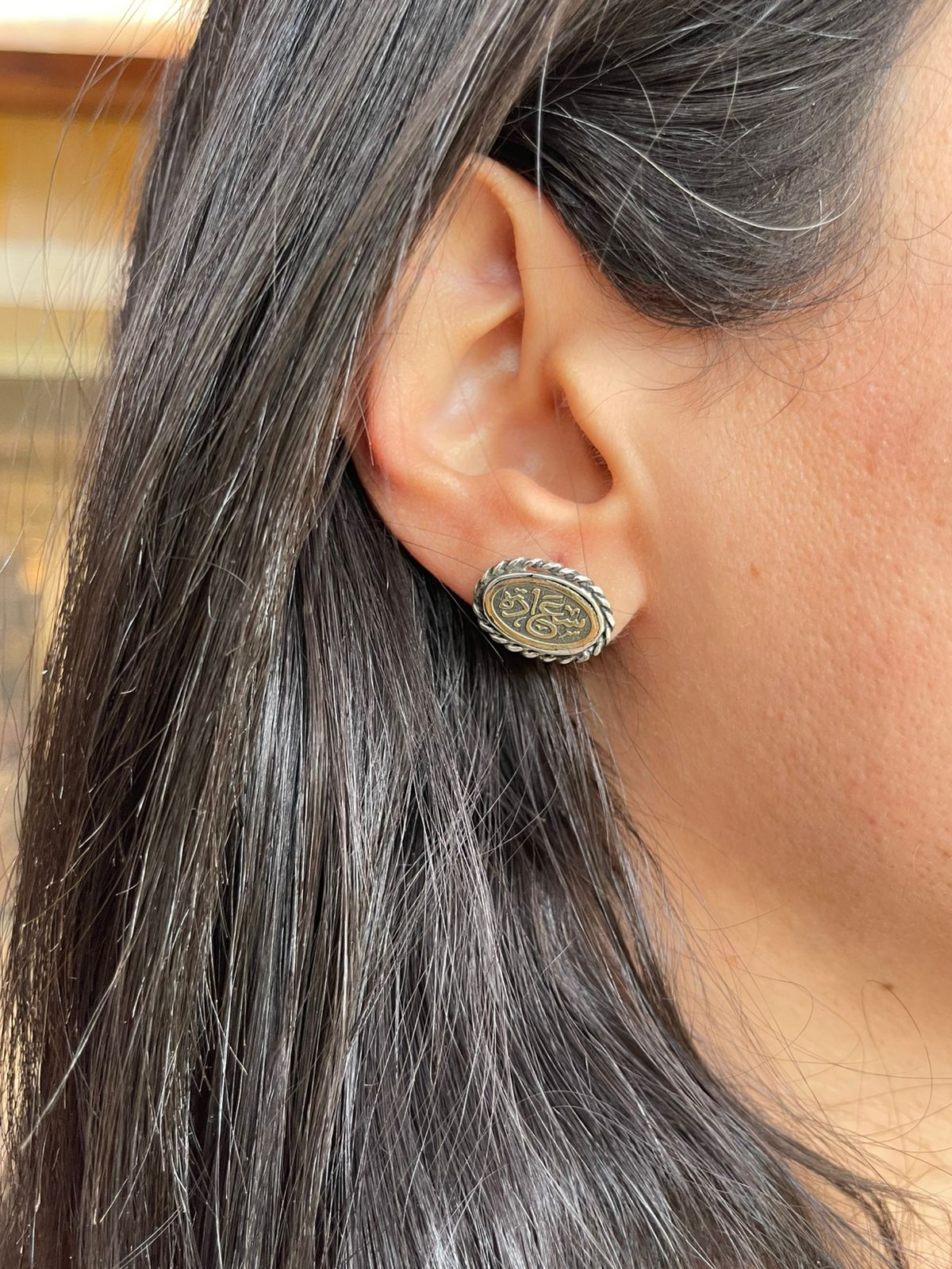 سعادة Silver earrings gold plated