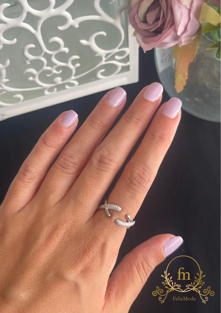 Two Xs silver ring free size