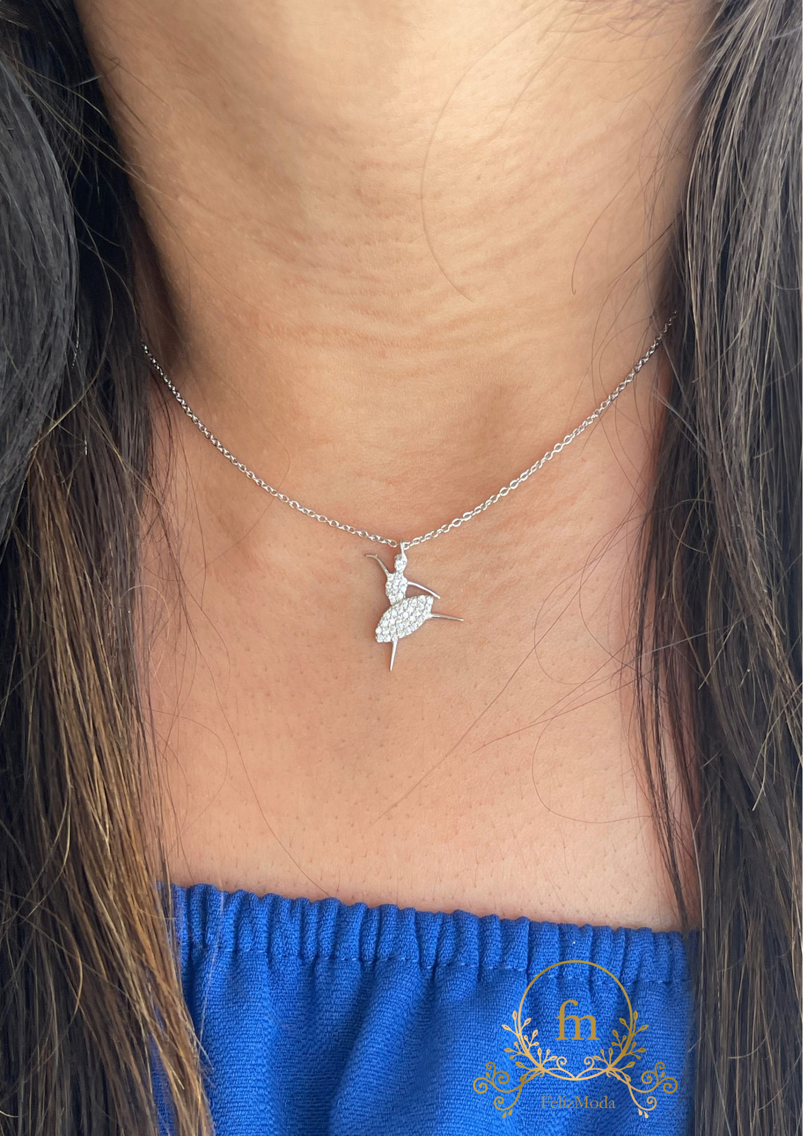 Ballerina silver necklace