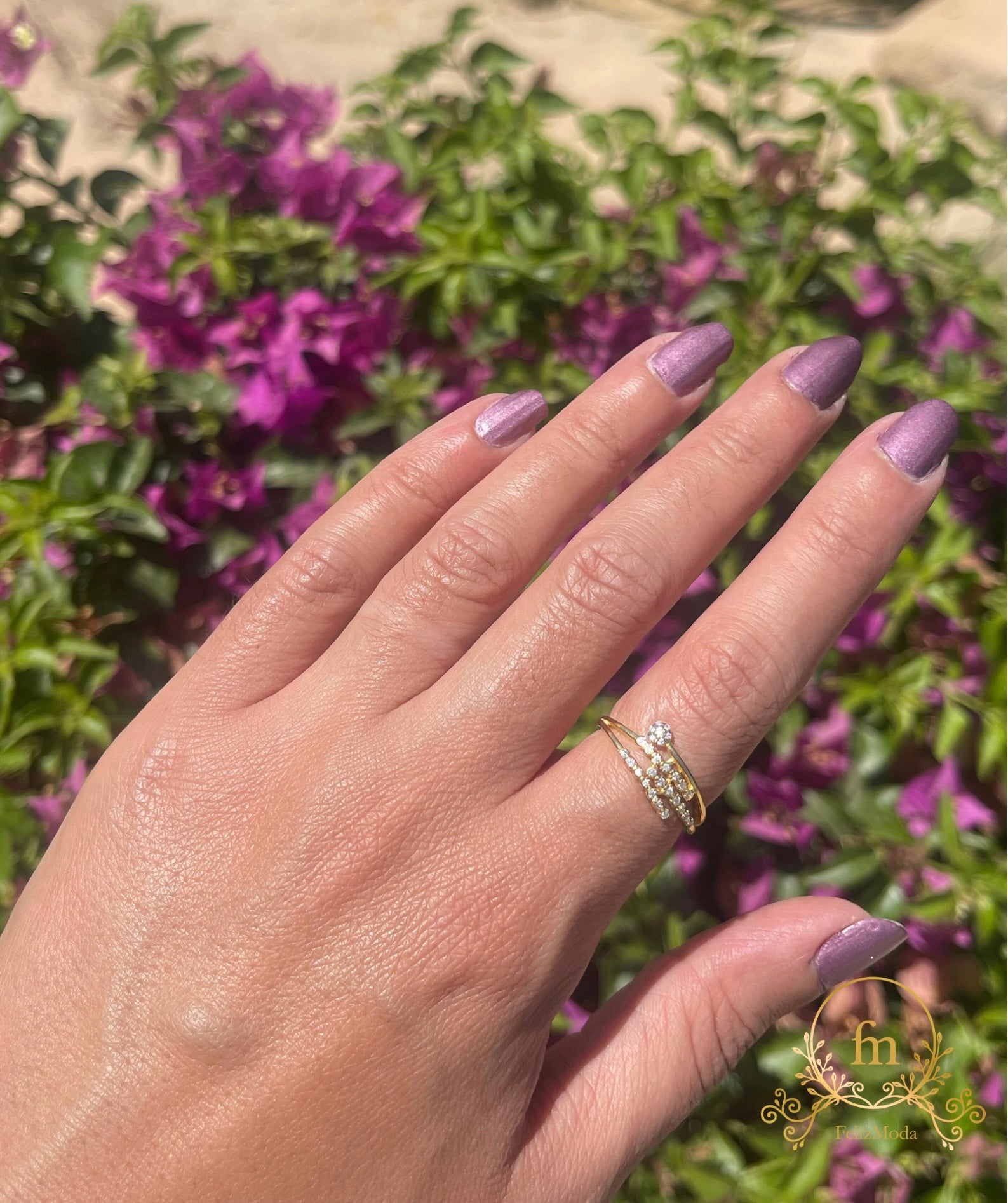 Multiple layers silver ring gold plated