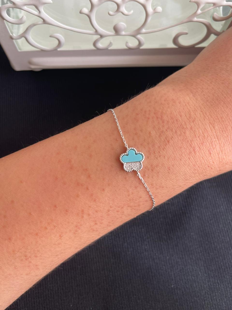 Fayrouz flower silver bracelet