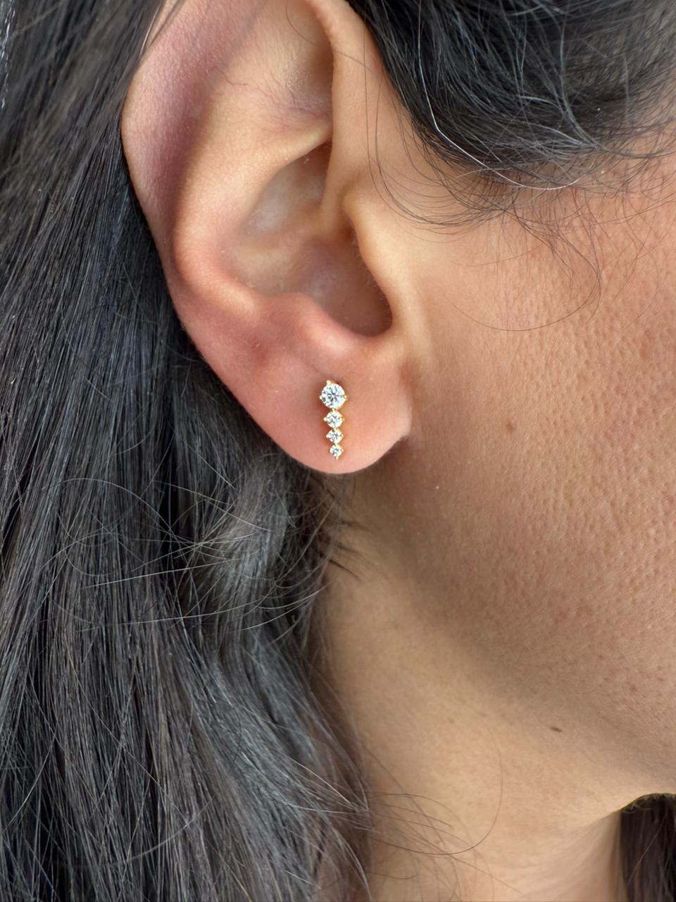 Multiple stones silver earrings gold plated