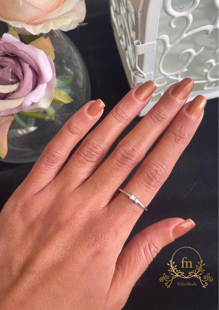 Oval crystal silver ring free size adjustable