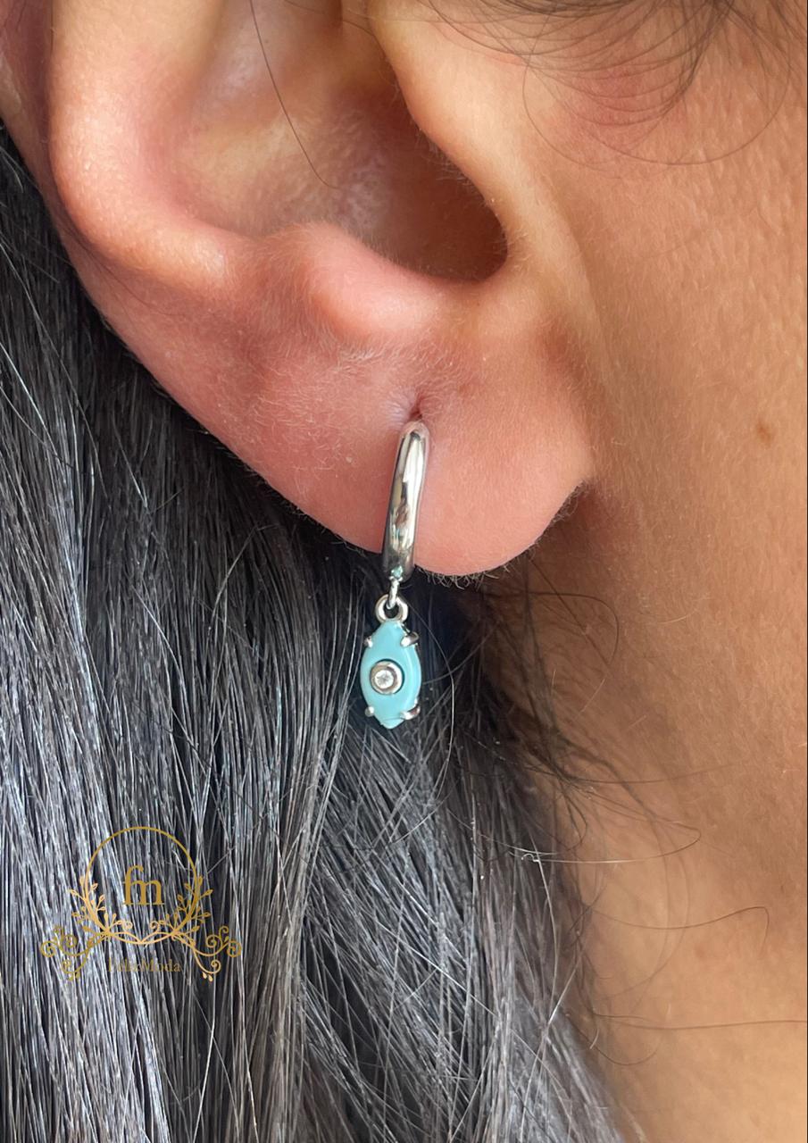 Small Fayrouz eye silver earrings "by piece"