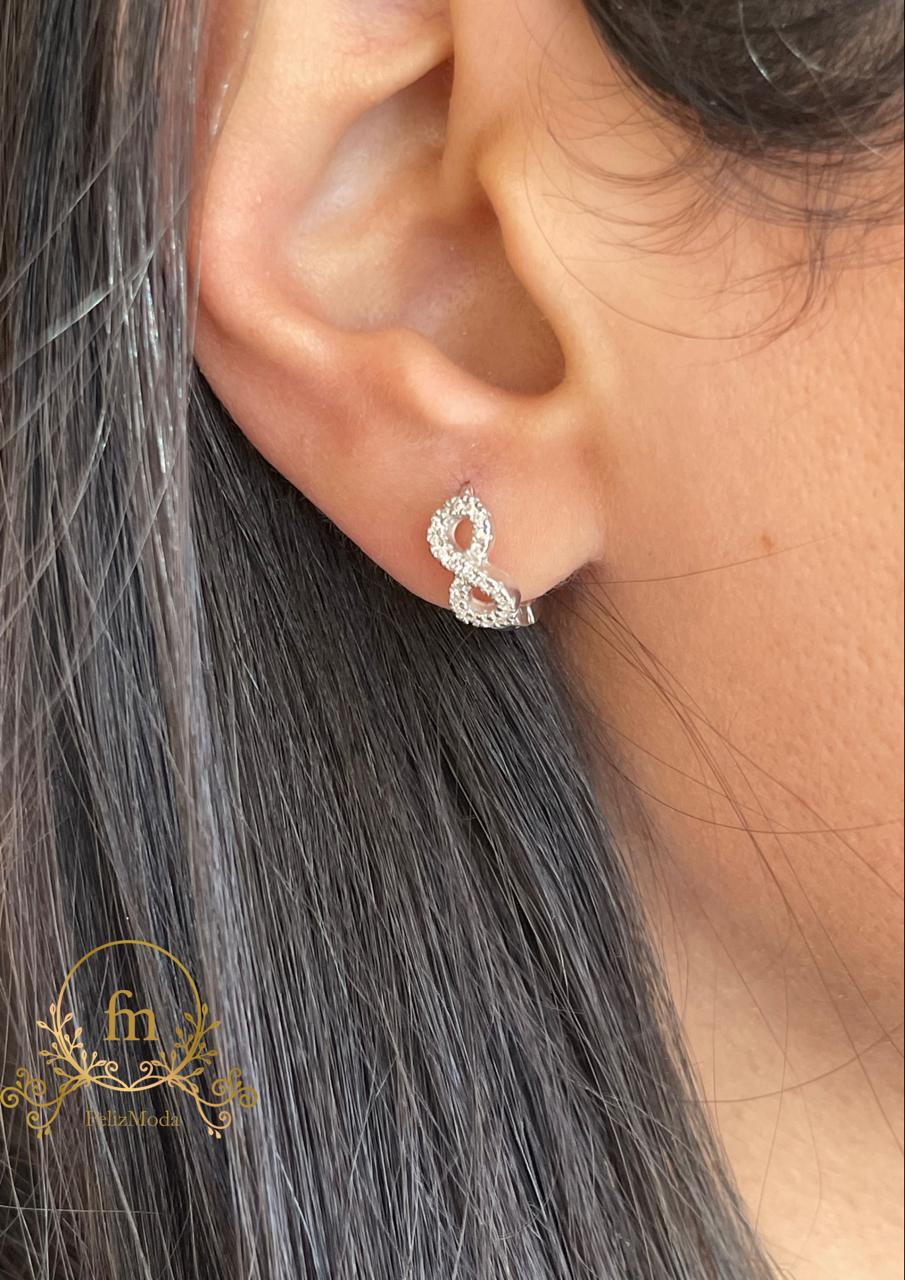 Infinity silver clip earrings