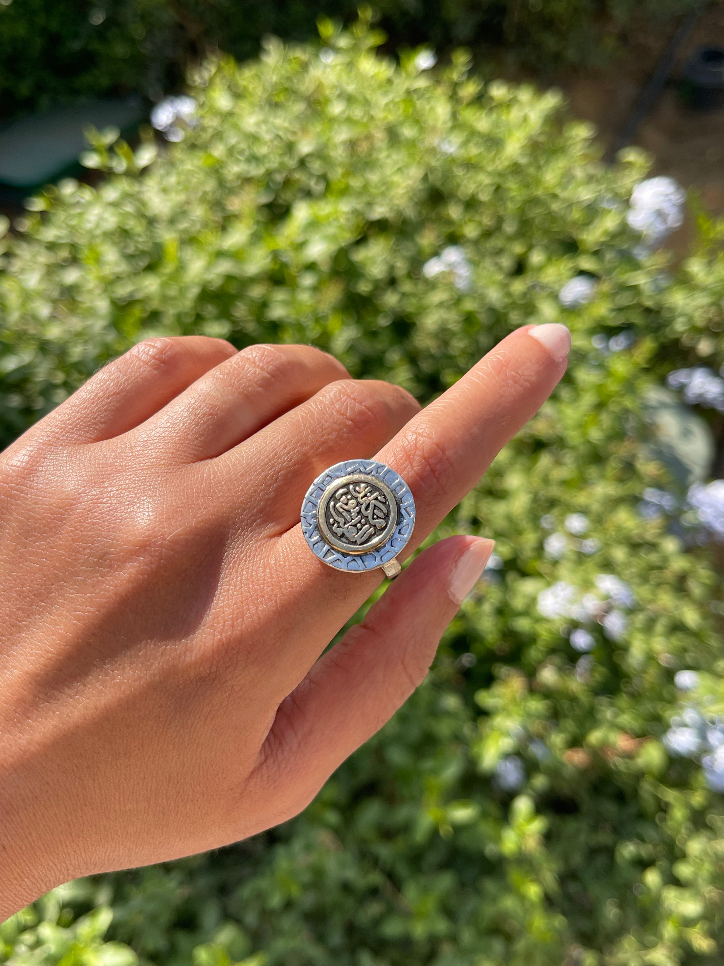 مكانك فى القلب silver ring gold plated free size