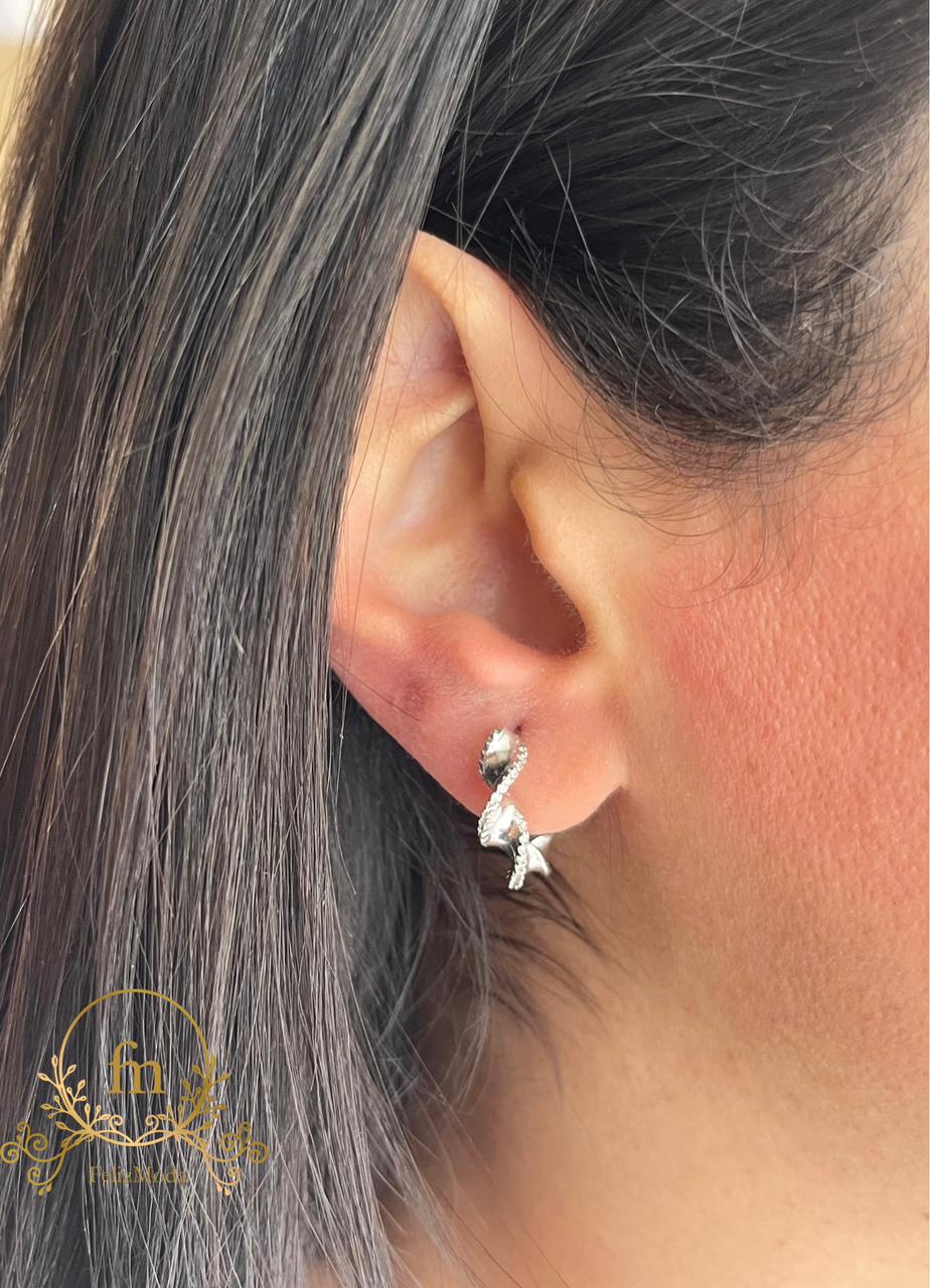 Braided silver clip earrings