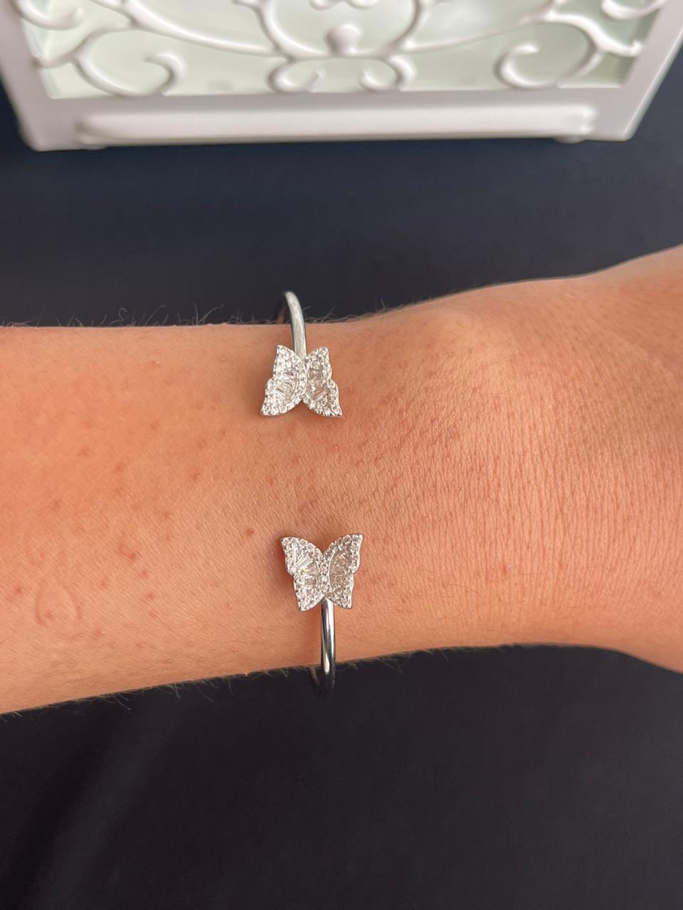 Butterflies silver bangle