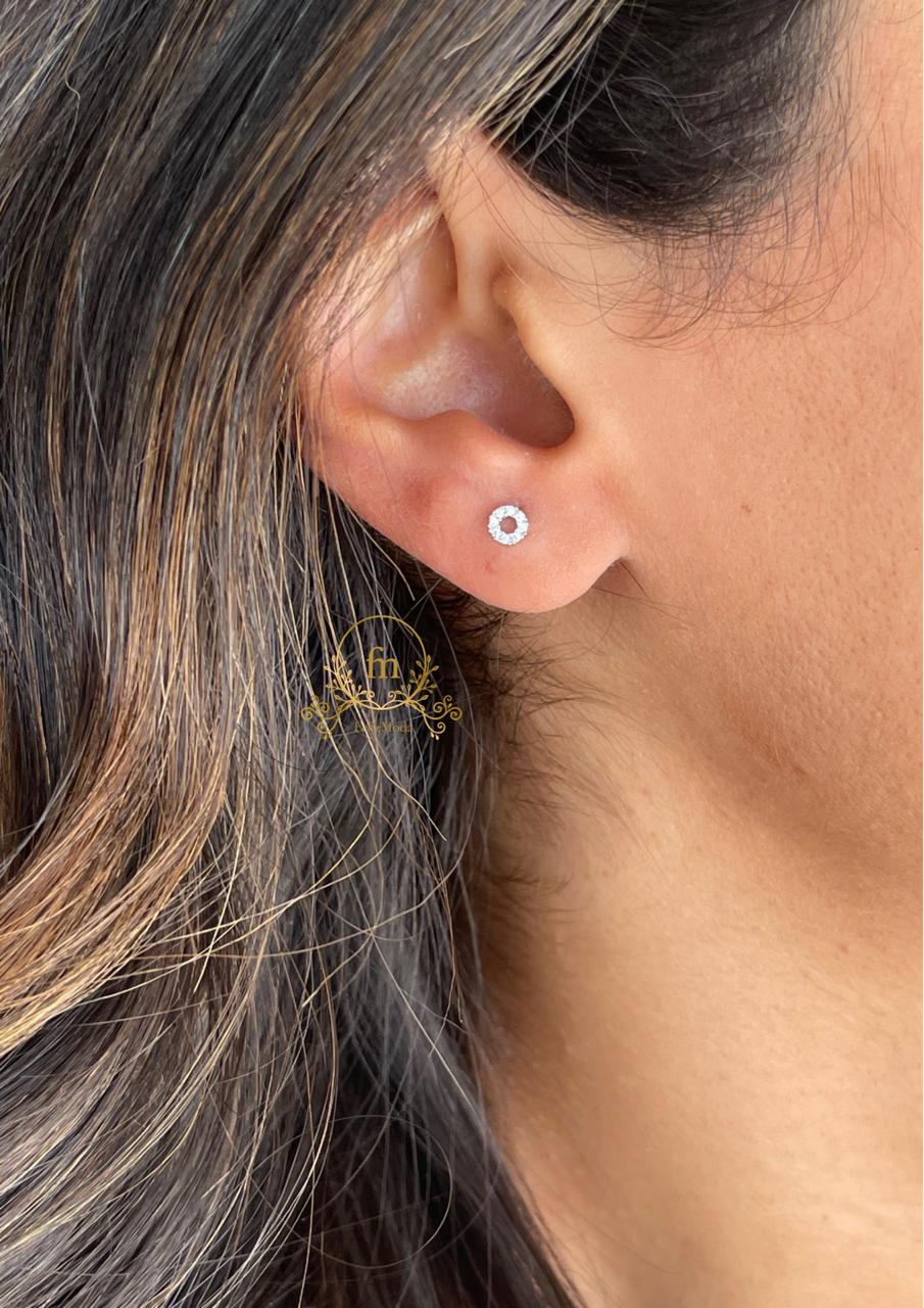 Small circle silver earrings