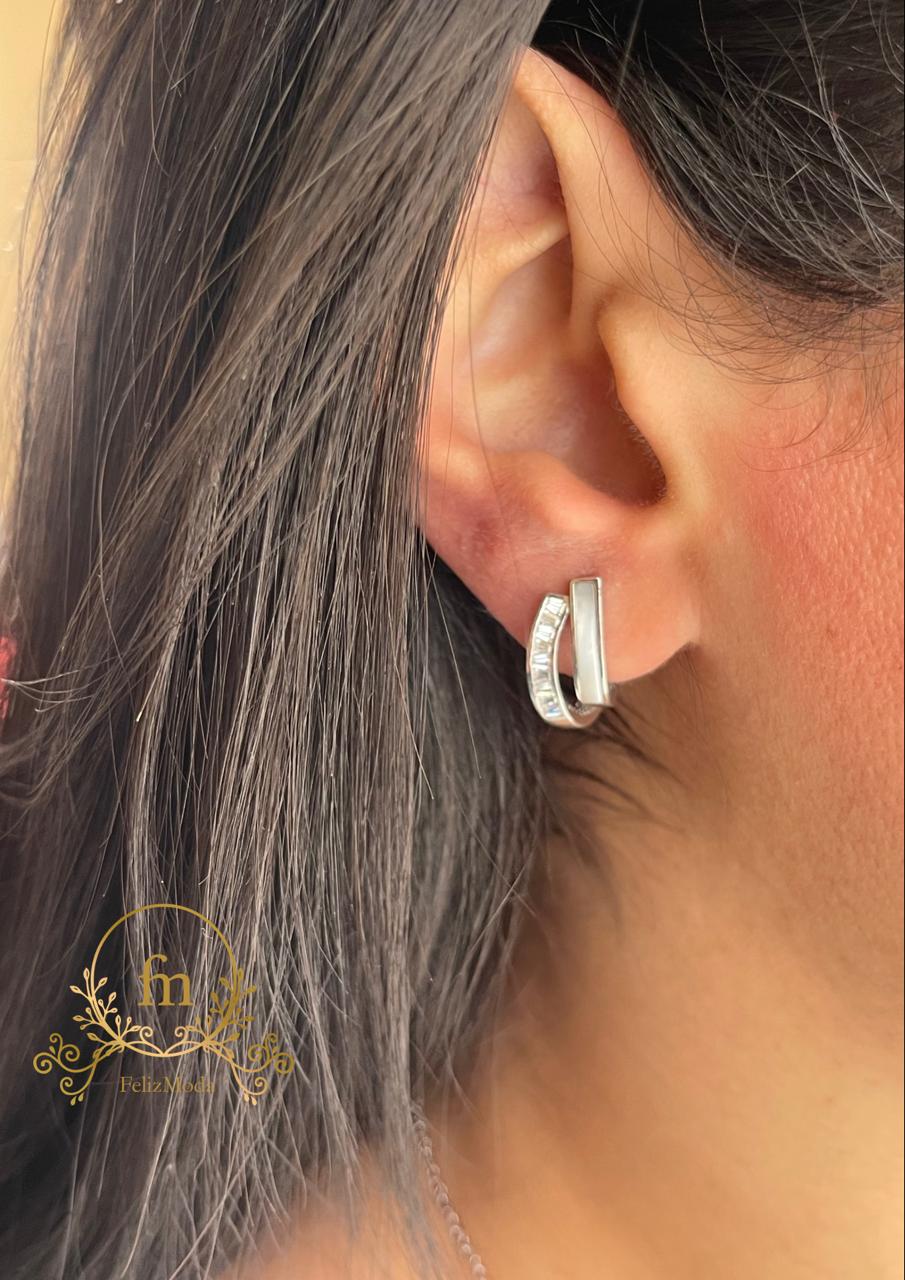 Two long pendants crystals and pearl silver earrings