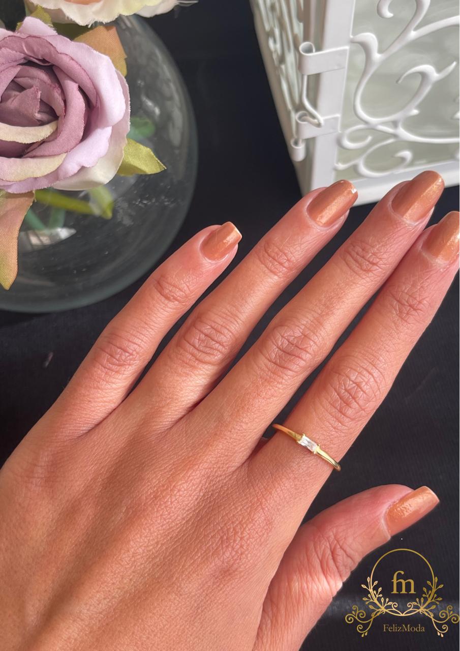 Oval crystal silver ring free size adjustable gold plated