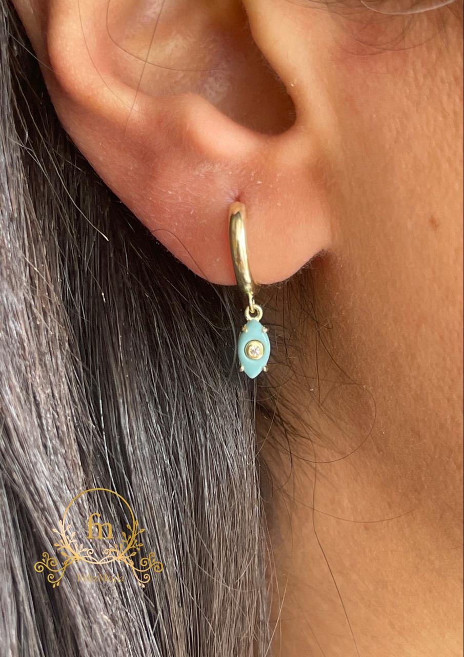 Small Fayrouz eye silver earrings gold plated